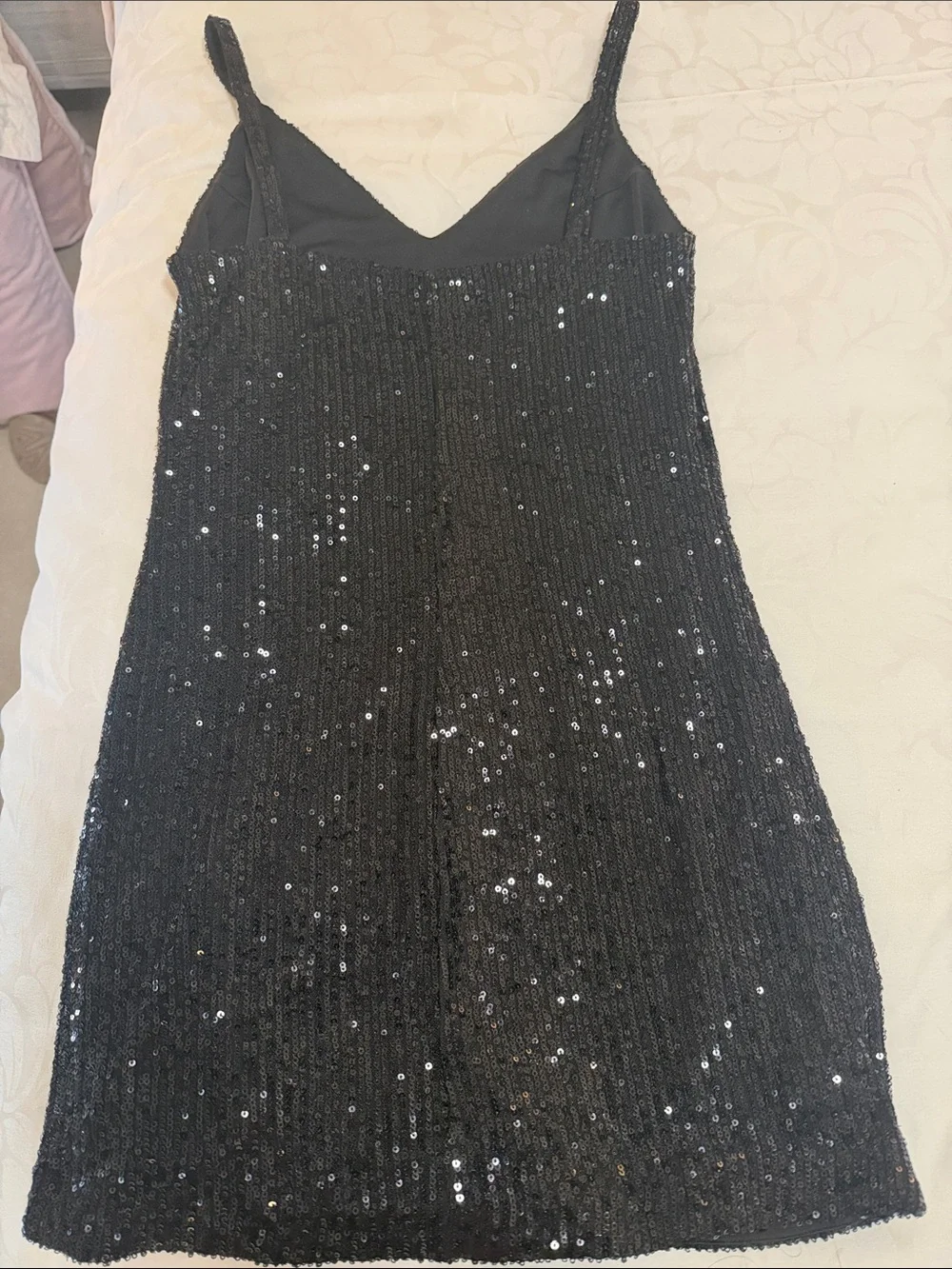 Reformation Black Sequin Mini Slip Dress - Picture 3 of 4